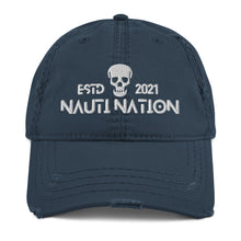 Load image into Gallery viewer, Nauti Nation Skull Distressed Dad Hat
